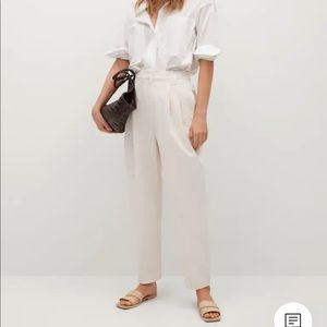 Mango High Waist Pleated Trousers